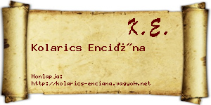 Kolarics Enciána névjegykártya